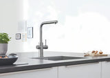 Grohe Blue Home miješalica za sudoper supersteel s funkcijom filtracije i hladnjakom pro za gaziranu vodu