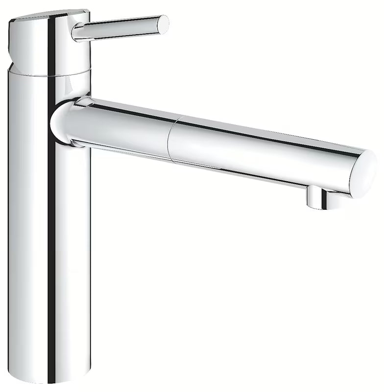 Kromirana miješalica za sudoper Grohe Concetto New sa srednje visokim zakretnim izljevom i izvlačnim tušem