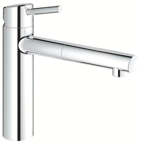 Kromirana miješalica za sudoper Grohe Concetto New sa srednje visokim zakretnim izljevom i izvlačnim tušem
