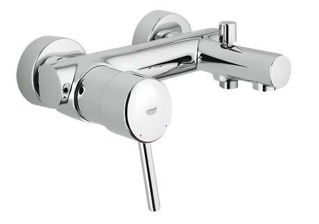 Zidna jednoručna baterija miješalica za kadu Grohe Concetto New u krom izvedbi s preklopnikom kada tuš