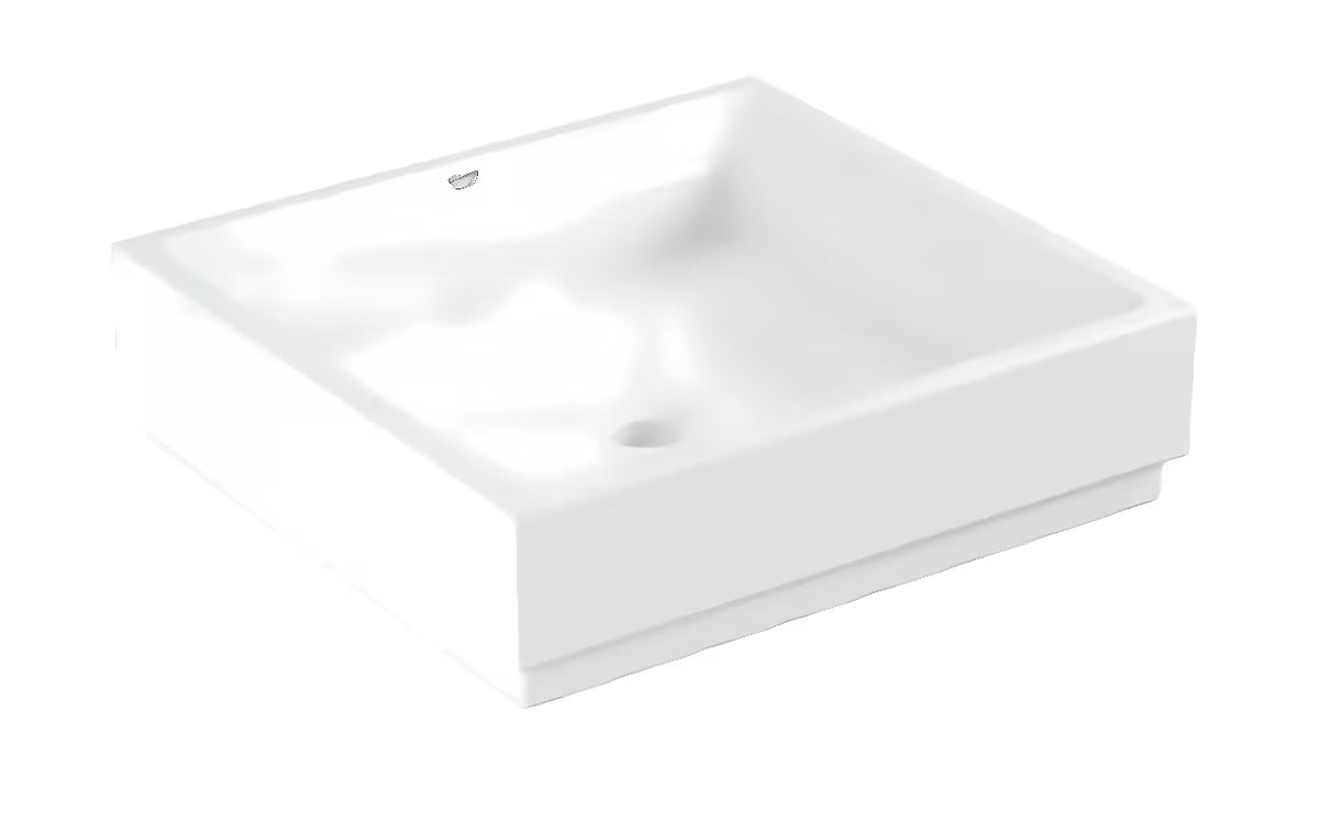 Grohe Cube Ceramic nadgradni umivaonik 50 cm u alpsko bijeloj boji, bez preljeva