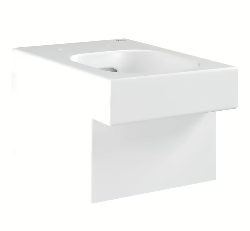 Bijele viseća WC školjka Grohe Cube Ceramic Rimless s glatkom glaziranom keramikom i površinom PureGuard