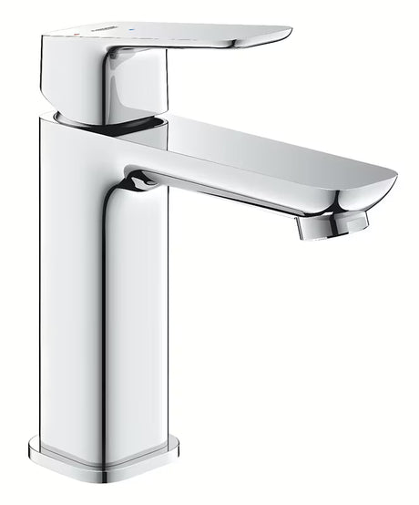 Kromirana jednoručna baterija miješalica za umivaonik Grohe Cubeo s click‑clack-odvodom i glatkim tijelom