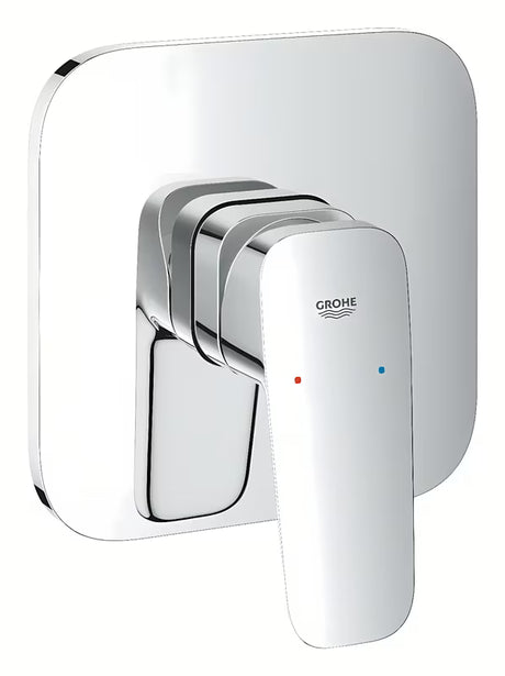 Grohe Cubeo podžbukna miješalica za tuš u sjajnom kromu s metalnom pločom i ručicom