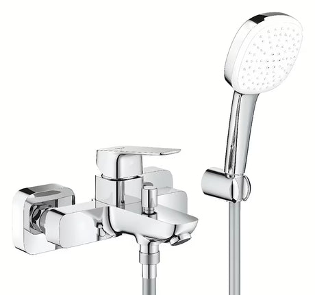 Grohe Cubeo zidna jednoručna baterija miješalica za kadu u kromu s tuš setom