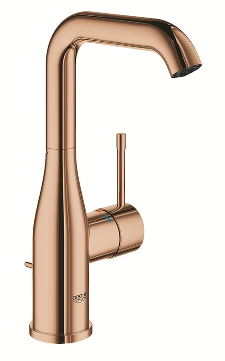 Jednoručna Baterija stojeća miješalica za umivaonik Grohe Essence s odvodom u izvedbi warm sunset.