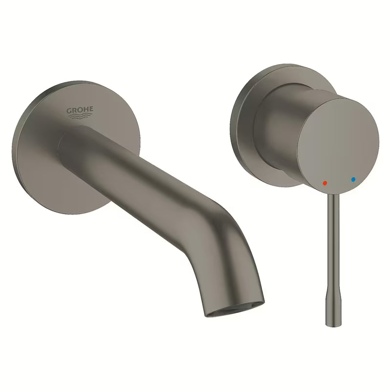 Podžbukna miješalica za umivaonik Grohe Essence New u izvedbi brushed hard graphite pro za zidnu montažu.