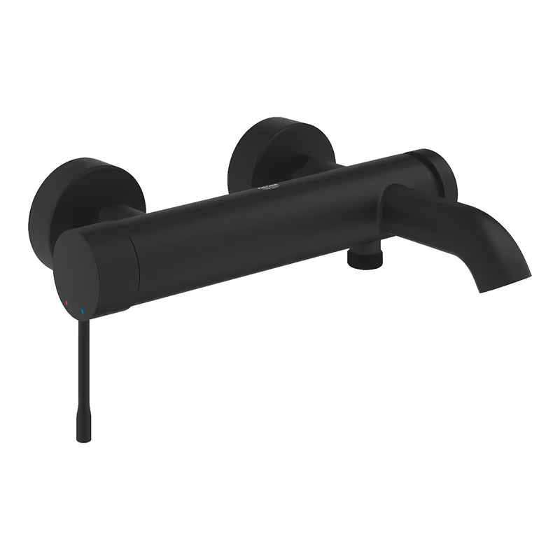 Zidna jednoručna baterija miješalica za kadu Grohe Essence New u mat boji phantom black