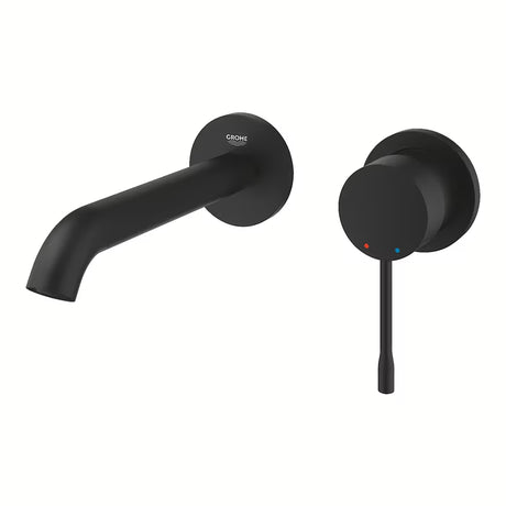 Grohe Essence New podžbukna miješalica za umivaonik za zidnu ugradnju u boji phantom black s ručicom i rozetom
