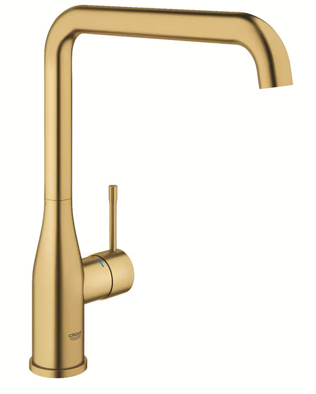 Grohe Essence New miješalica za sudoper s visokim zakretnim izljevom u završnoj obradi Brushed Cool Sunrise.