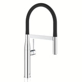 Kromirana miješalica za sudoper Grohe Essence New s izvlačivim tušem i visokim zakretnim izljevom