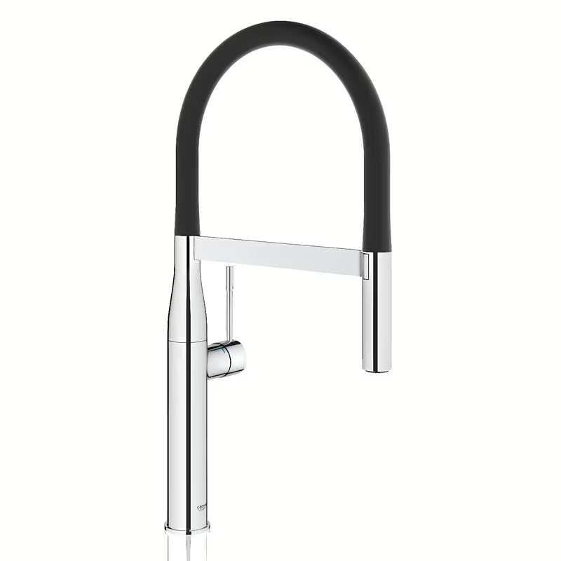 Kromirana miješalica za sudoper Grohe Essence New s izvlačivim tušem i visokim zakretnim izljevom