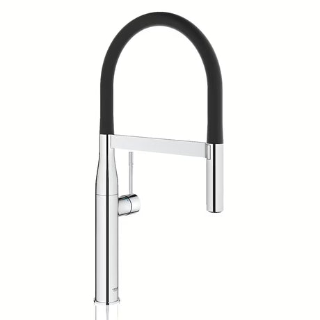 Kromirana miješalica za sudoper Grohe Essence New s izvlačivim tušem i visokim zakretnim izljevom