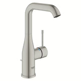 Visoka jednoručna baterija miješalica za umivaonik Grohe Essence New u izvedbi supersteel sa zakretnim izljevom