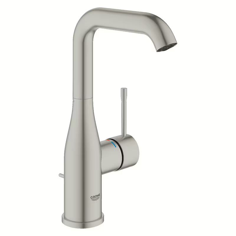 Visoka jednoručna baterija miješalica za umivaonik Grohe Essence New u izvedbi supersteel sa zakretnim izljevom