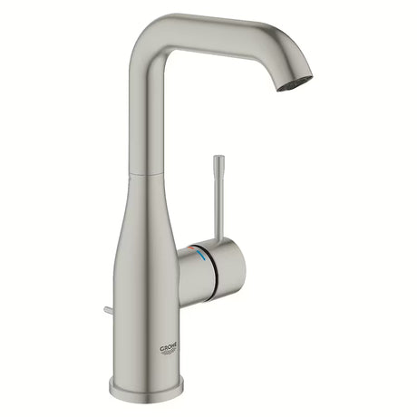 Visoka jednoručna baterija miješalica za umivaonik Grohe Essence New u izvedbi supersteel sa zakretnim izljevom