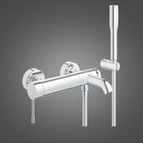 Kromirana zidna miješalica za kadu Grohe Essence New s tuš setom