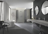 Zidna jednoručna baterija miješalica za tuš Grohe Essence New u izvedbi supersteel s izgledom mat nehrđajućeg čelika.
