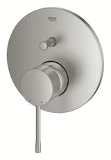 Podžbukna miješalica za tuš Grohe Essence New u izvedbi supersteel s ručicom i 2-smjernim preusmjerivačem.