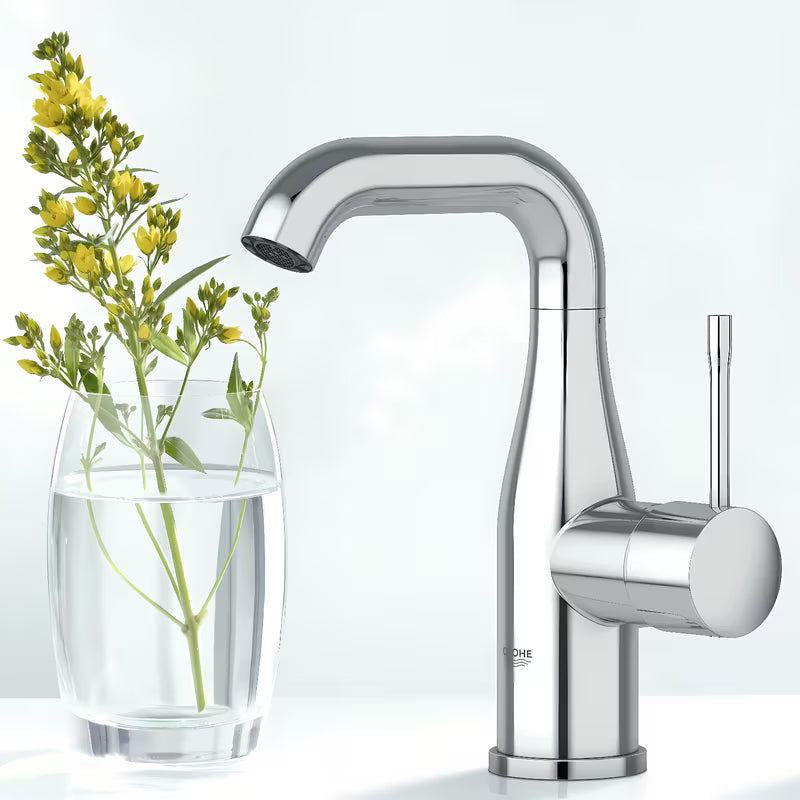 Kromirana miješalica za umivaonik Grohe Essence New s odvodom sa zakretnom izljevnom cijevi