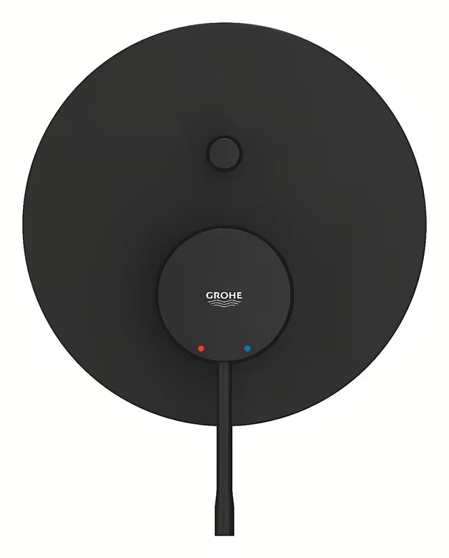 Podžbukna tuš i miješalica za kadu Grohe Essence u izvedbi phantom black s ručicom.