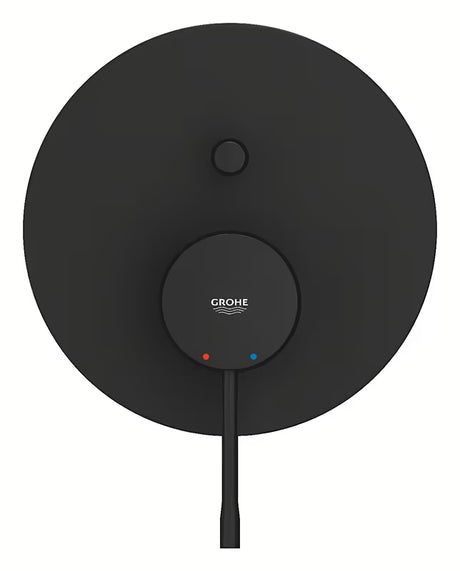 Podžbukna tuš i miješalica za kadu Grohe Essence u izvedbi phantom black s ručicom.