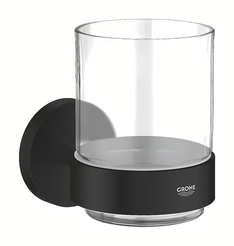 Mat crni držač čaše Grohe Essentials uključuje čašu pro za kupaonicu