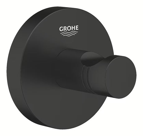 Metalna kukica za ogrtač Grohe Essentials u mat crnoj sa skrivenim pričvršćenjem