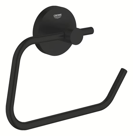 Mat crni držač toaletnog papira Grohe Essentials bez poklopca sa skrivenim pričvršćenjem