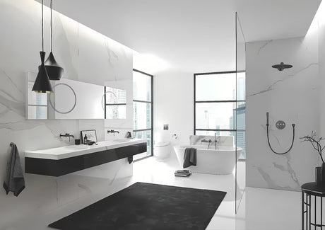 Metalni kupaonski kukica Grohe Essentials u izvedbi Brushed Hard Graphite sa skrivenim pričvršćenjem.