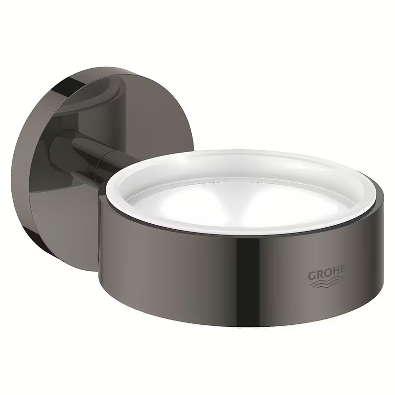 Metalni držač Grohe Essentials pro za posudicu za sapun bez čaše u boji hard graphite sa skrivenim pričvršćenjem