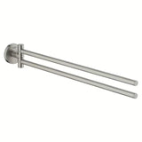 Držač ručnika Grohe Essentials s dva okretna kraka u mat izvedbi supersteel
