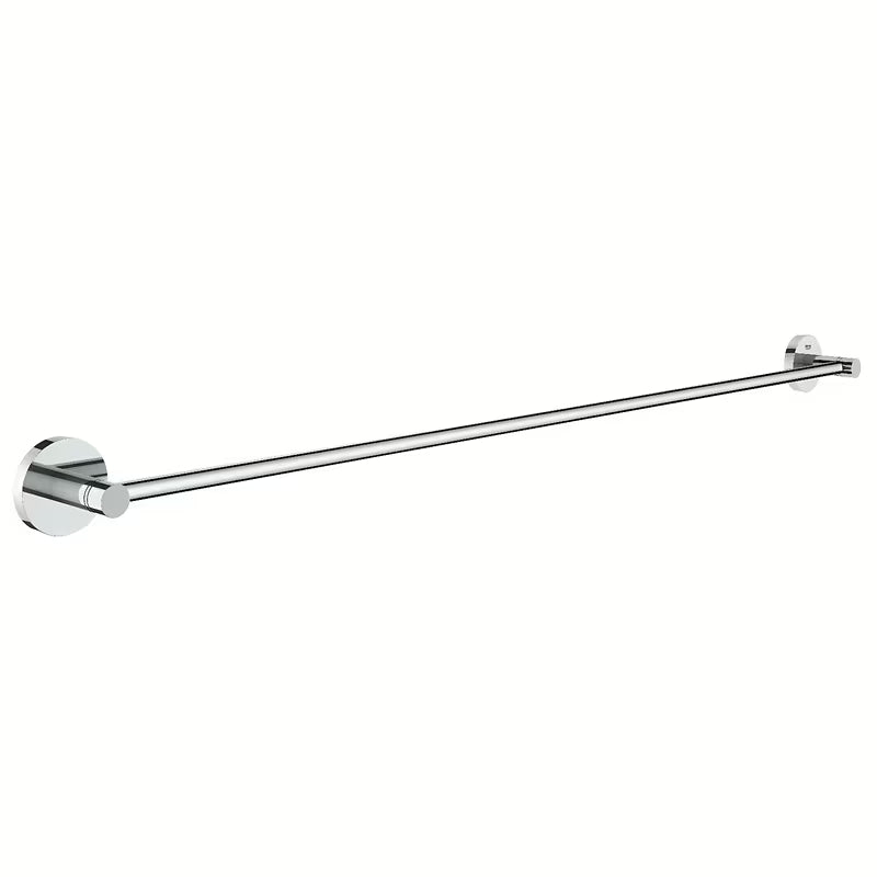 Kromirani držač ručnika Grohe Essentials s površinom Grohe StarLight i skrivenim pričvršćenjem.