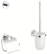 Kromirana set kupaonskih dodataka Grohe Essentials s kukicom, držačem papira s poklopcem i WC školjke četkom