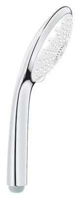 Ručni tuš Grohe Euphoria 110 Massage u krom izvedbi s bijelom tuš pločom i tri vrste mlaza.