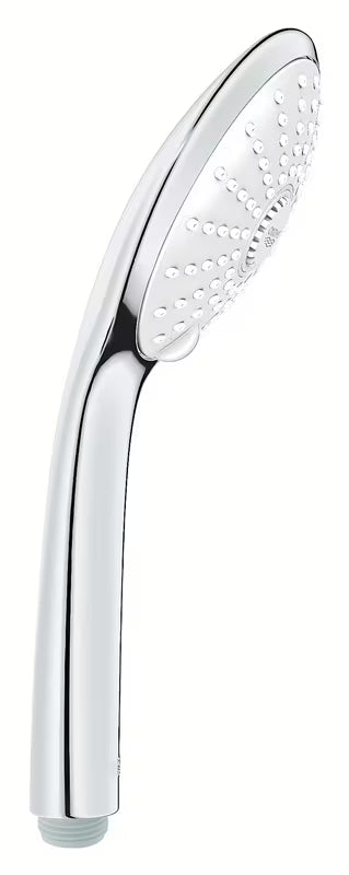 Ručni tuš Grohe Euphoria 110 Massage u krom izvedbi s bijelom tuš pločom i tri vrste mlaza.