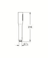 Kromirani ručni tuš Grohe Euphoria Cosmopolitan Stick s jednom vrstom mlaza i štedljivim protokom 9,5 l/min.