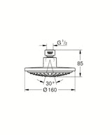 Kromirana nadglavni tuš Grohe Euphoria Cosmopolitan s mlazom Rain i promjerom 16 cm