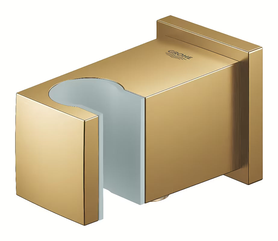 Podžbukni priključak Grohe Euphoria Cube sa zidnim držačem tuševi u završnoj obradi Cool Sunrise brushed.