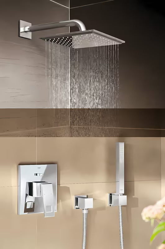 Kvadratna nadglavni tuš Grohe Euphoria Cube 150 u kromu s načinom rada Rain