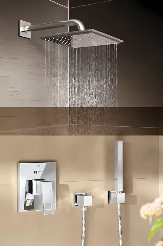 Kvadratna nadglavni tuš Grohe Euphoria Cube 150 u kromu s načinom rada Rain