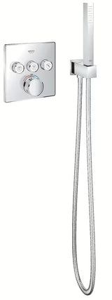 Kromirani podžbukni priključak Grohe Euphoria Cube s držačem tuša četvrtastog dizajna