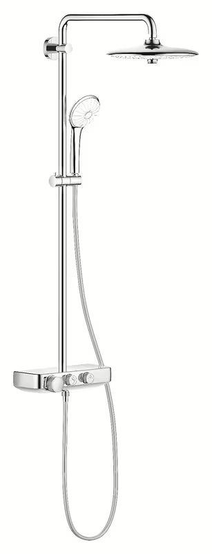Tuš sustav Grohe Euphoria smartcontrol System u krom izvedbi s termostatskom miješalicom, s nadglavnim i ručnim tušem