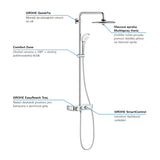 Tuš sustav Grohe Euphoria smartcontrol System u krom izvedbi s termostatskom miješalicom, s nadglavnim i ručnim tušem