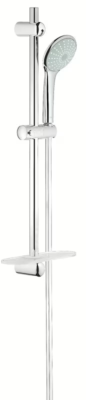Tuš set Grohe Euphoria u krom izvedbi s ručnim tušem, tuš šipkom, crijevom i policom