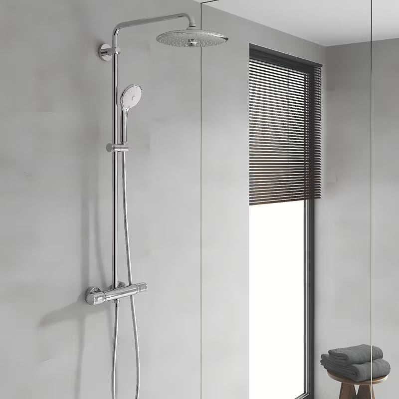 Tuš sustav Grohe Euphoria System s termostatskom miješalicom u krom izvedbi s nadglavnim i ručnim tušem