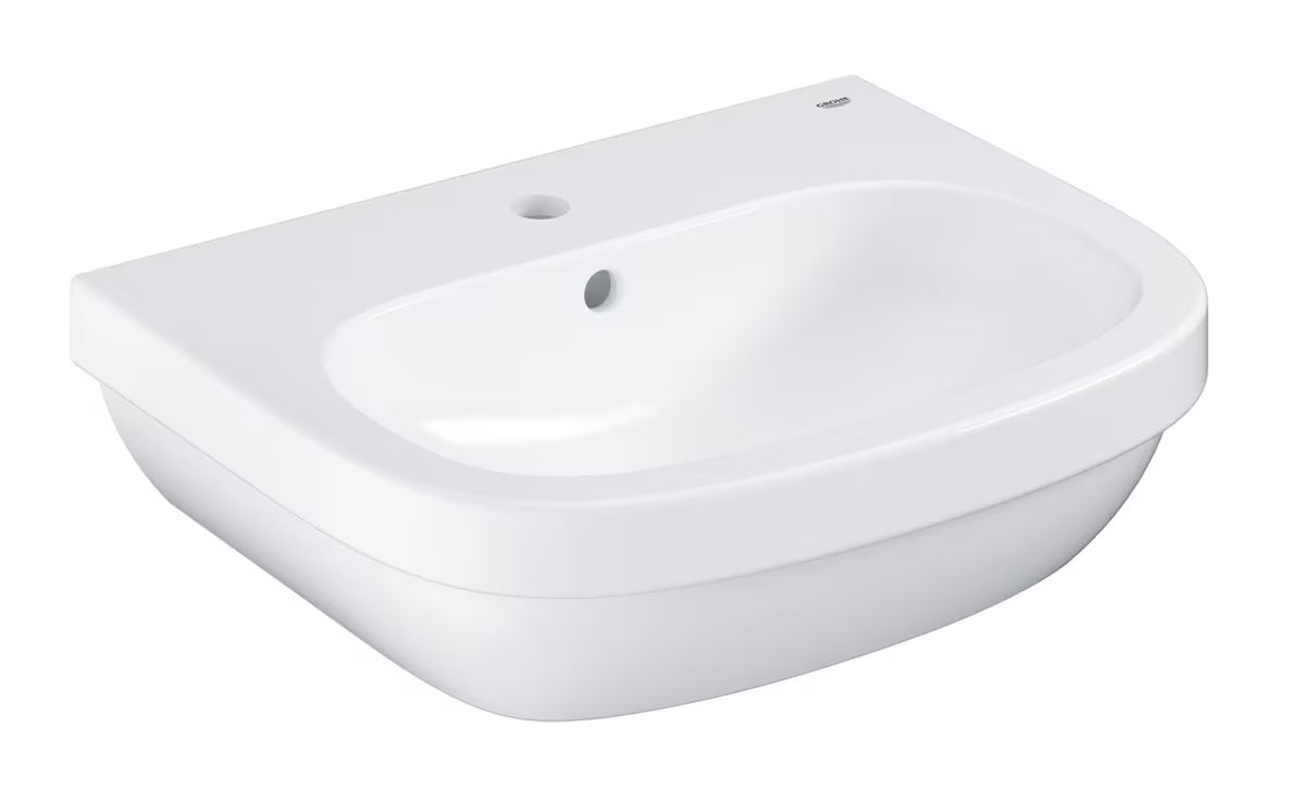 Viseći umivaonik Grohe Euro Ceramic 55 od bijele keramike s preljevom i otvorom za pro slavinu