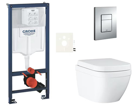 Viseći WC set Grohe Euro Ceramic s instalacijskim modulom Rapid SL, tipkom Even i sjedalom soft Close