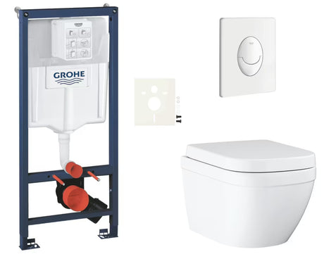 Viseći WC set Grohe Euro Ceramic s instalacijskim modulom Rapid SL, tipkom Skate Air i sjedalom soft Close