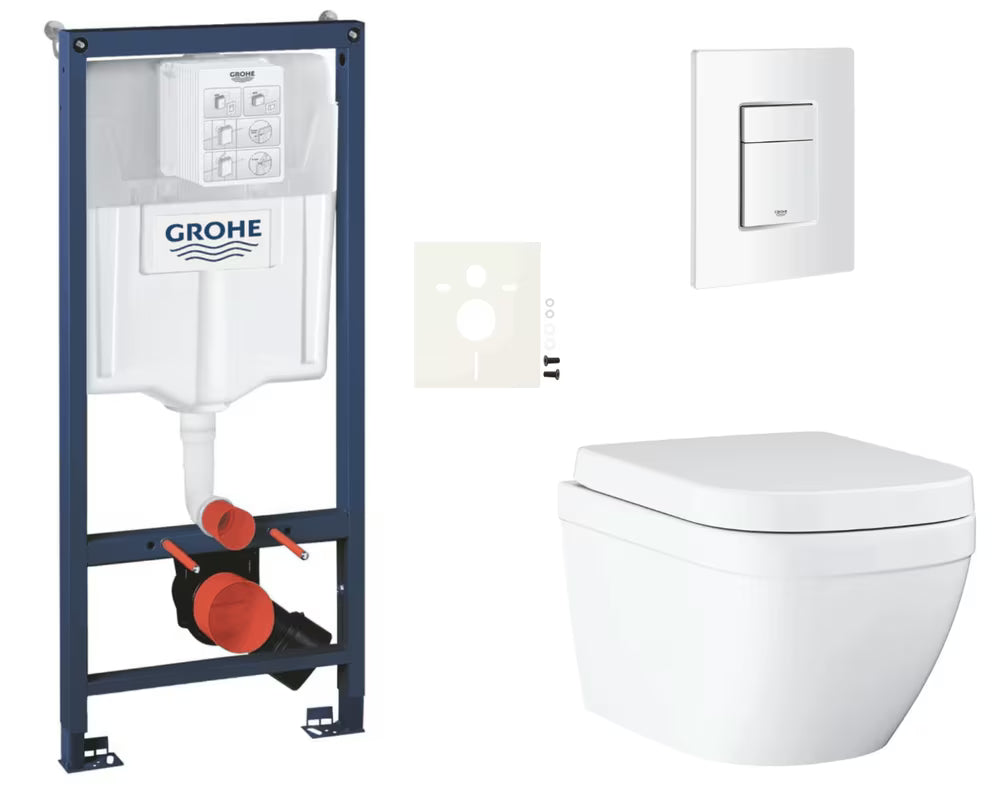 Viseći WC set Grohe Euro Ceramic s instalacijskim modulom Rapid SL, tipkom i sjedalom soft Close